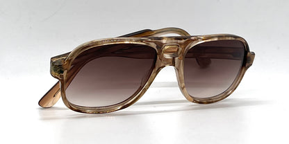 Tart Optical Smoke Brown Double Bridge Aviator Sunglasses Custom Gradient Lenses