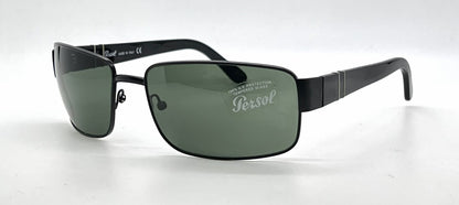 Persol 2230-S 594/31 Black Rectangular Sunglasses-Green Glass Lenses-Unworn