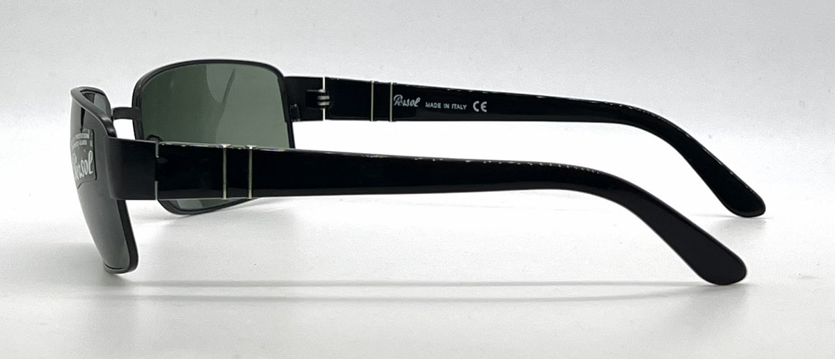 Persol 2230-S 594/31 Black Rectangular Sunglasses-Green Glass Lenses-Unworn