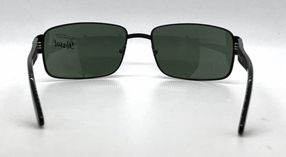 Persol 2230-S 594/31 Black Rectangular Sunglasses-Green Glass Lenses-Unworn
