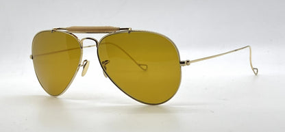 Ray-Ban Gold Double-Bridge Aviator Sunglasses-Amber Lenses-Unworn-Italy