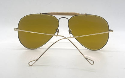 Ray-Ban Gold Double-Bridge Aviator Sunglasses-Amber Lenses-Unworn-Italy