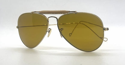 Ray-Ban Gold Double-Bridge Aviator Sunglasses-Amber Lenses-Unworn-Italy
