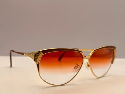 Vintage Tura Eyewear MOD-254 BUR HGP Vintage Frames with Brand New Berko’s Designs Custom Gradient Burgundy Lenses