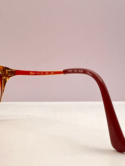 Vintage Tura Eyewear MOD-254 BUR HGP Vintage Frames with Brand New Berko’s Designs Custom Gradient Burgundy Lenses