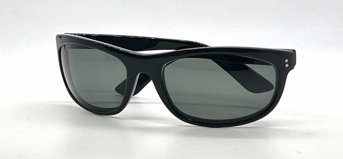 Ray-Ban B&L Balorama Black Wrap Sunglasses-G-15 Green Lenses-Unworn