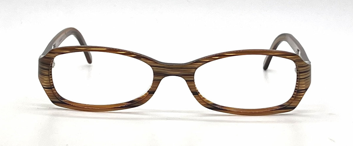Prada VPR 06F 0BP-101 Brown Woodgrain Vintage Eyeglasses-Unworn-Italy