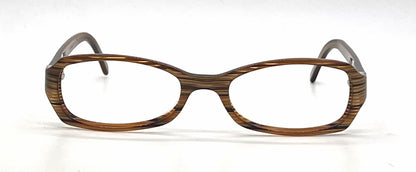 Prada VPR 06F 0BP-101 Brown Woodgrain Vintage Eyeglasses-Unworn-Italy