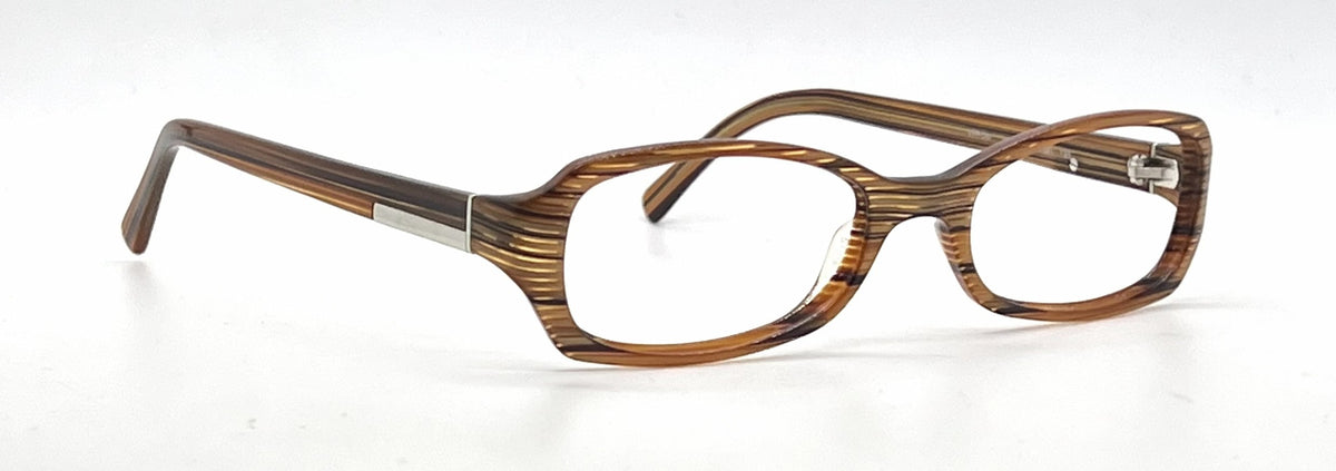 Prada VPR 06F 0BP-101 Brown Woodgrain Vintage Eyeglasses-Unworn-Italy