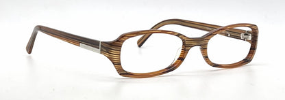 Prada VPR 06F 0BP-101 Brown Woodgrain Vintage Eyeglasses-Unworn-Italy