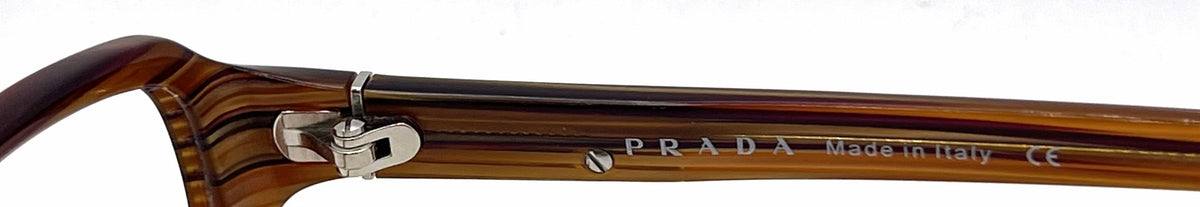 Prada VPR 06F 0BP-101 Brown Woodgrain Vintage Eyeglasses-Unworn-Italy