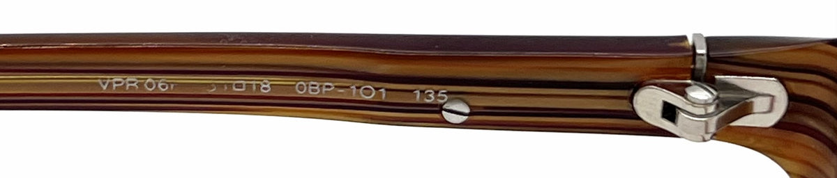 Prada VPR 06F 0BP-101 Brown Woodgrain Vintage Eyeglasses-Unworn-Italy