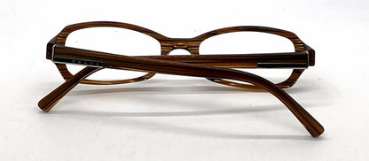 Prada VPR 06F 0BP-101 Brown Woodgrain Vintage Eyeglasses-Unworn-Italy