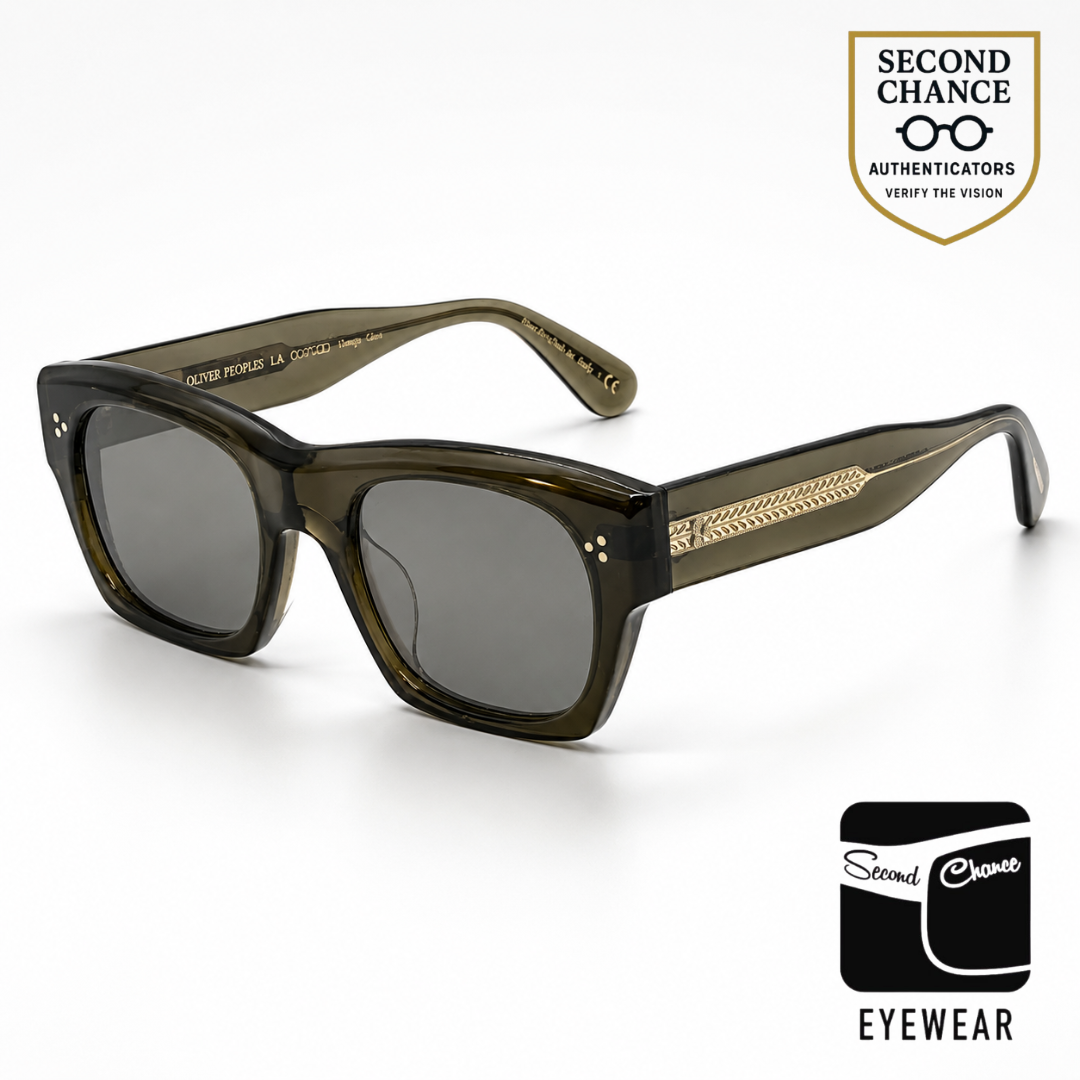 Oliver Peoples Isba OV5376SU Dark Military Grey Goldtone Lens Sunglasses