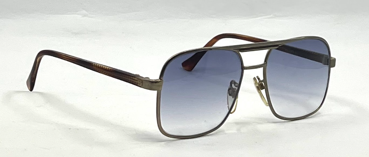 Jarmon Vintage Aviator Sunglasses w/New Blue Gradient Custom Lenses-54mm