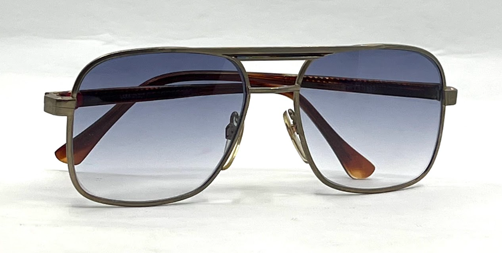 Jarmon Vintage Aviator Sunglasses w/New Blue Gradient Custom Lenses-54mm