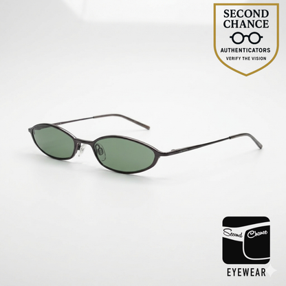 Lacoste LA12203 PL Oval Vintage Sunglasses-New Solid Green Custom Lens