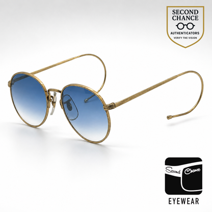 Looking Glass 7007 Round Vintage Sunglasses Custom Blue Gradient Lens -Unworn