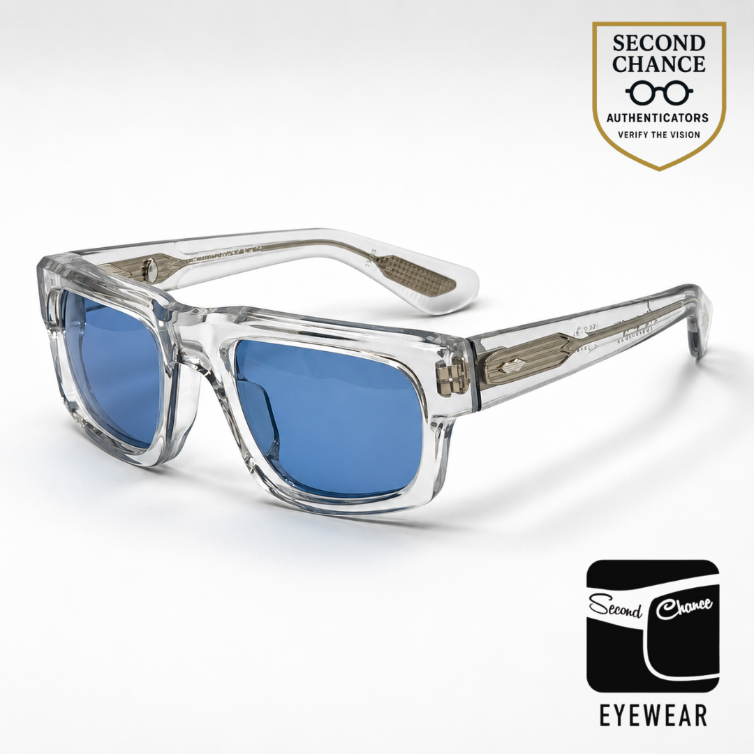 Jacques Marie Mage Louisville Clear Crystal Sunglasses | Original Blue Armorlite Lenses