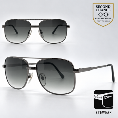 Mainstreet MS-805 Gunmetal Aviator Sunglasses-Green Gradient Lenses-Unworn-Korea