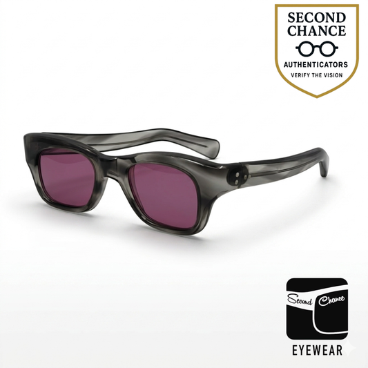 Milano 46/W British Hong Kong Smoke Gray Vintage Sunglasses-New Purple Custom Lenses