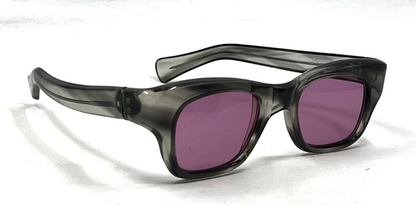 Milano 46/W British Hong Kong Smoke Gray Vintage Sunglasses-New Purple Custom Lenses