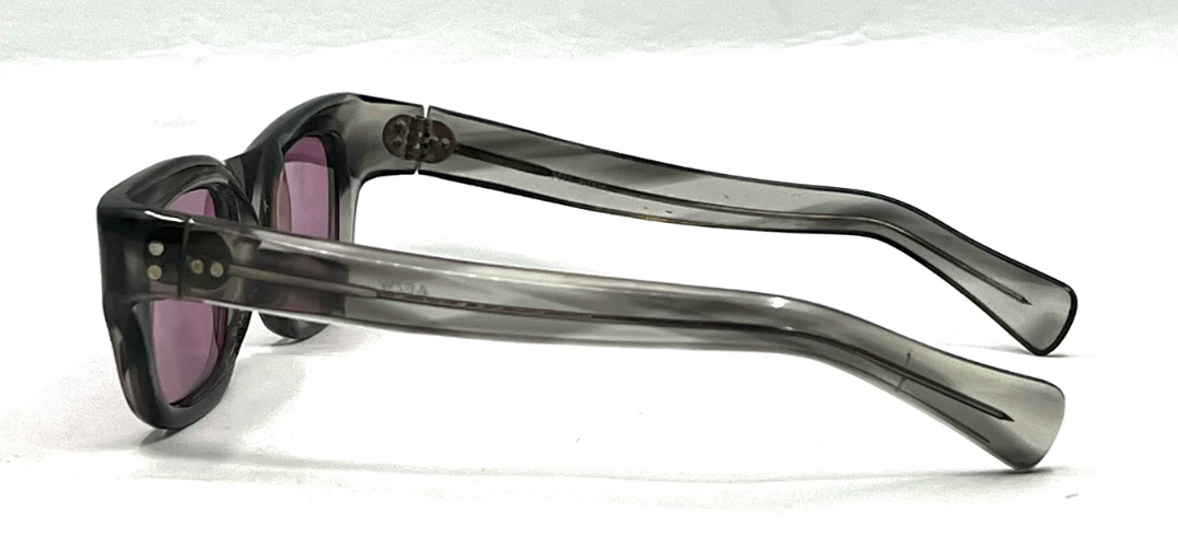 Milano 46/W British Hong Kong Smoke Gray Vintage Sunglasses-New Purple Custom Lenses