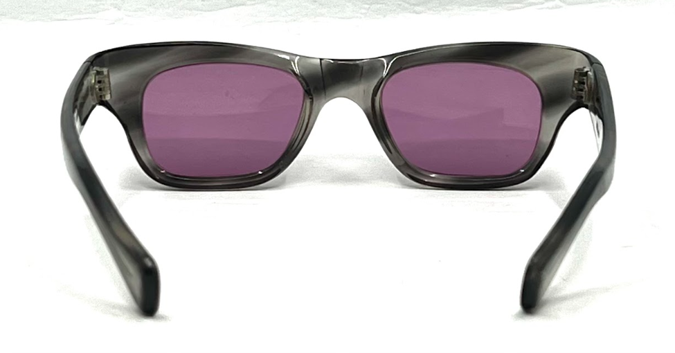Milano 46/W British Hong Kong Smoke Gray Vintage Sunglasses-New Purple Custom Lenses