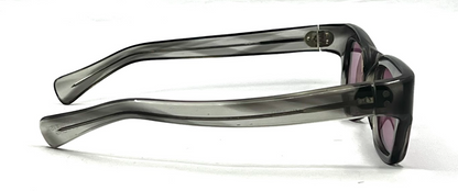Milano 46/W British Hong Kong Smoke Gray Vintage Sunglasses-New Purple Custom Lenses