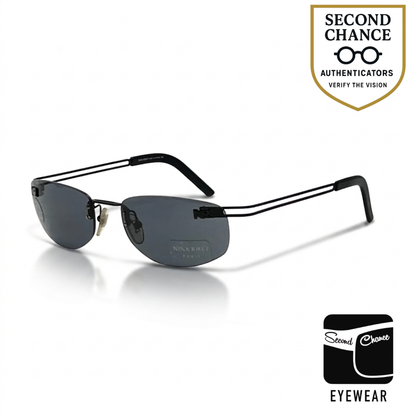 Nina Ricci NR 3448 D007 Rimless Black Vintage Sunglasses Made in France