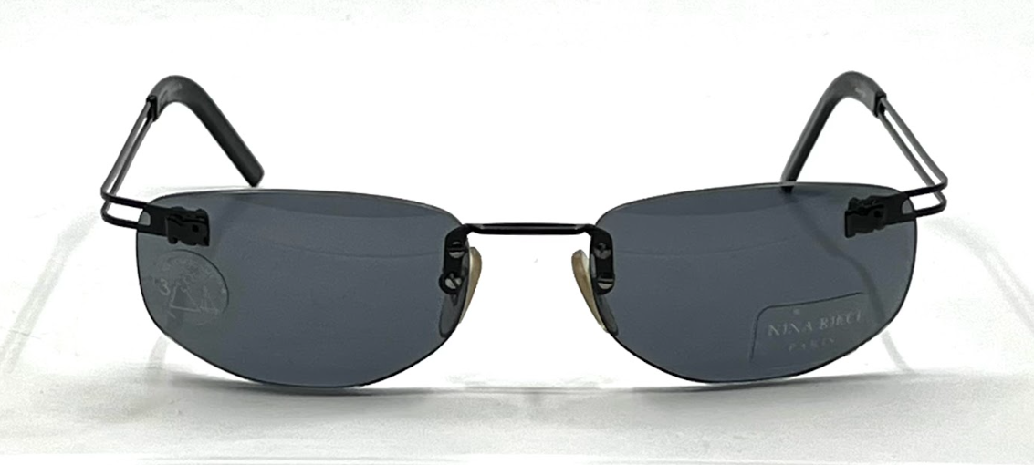 Nina Ricci NR 3448 D007 Rimless Black Vintage Sunglasses Made in France