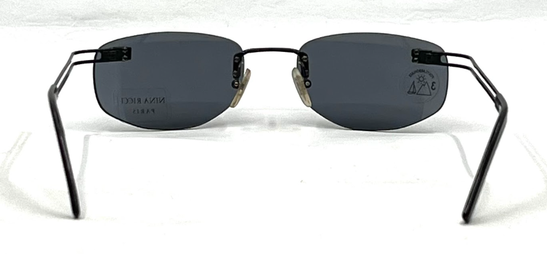 Nina Ricci NR 3448 D007 Rimless Black Vintage Sunglasses Made in France