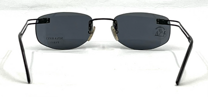 Nina Ricci NR 3448 D007 Rimless Black Vintage Sunglasses Made in France