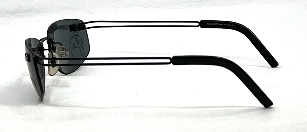 Nina Ricci NR 3448 D007 Rimless Black Vintage Sunglasses Made in France