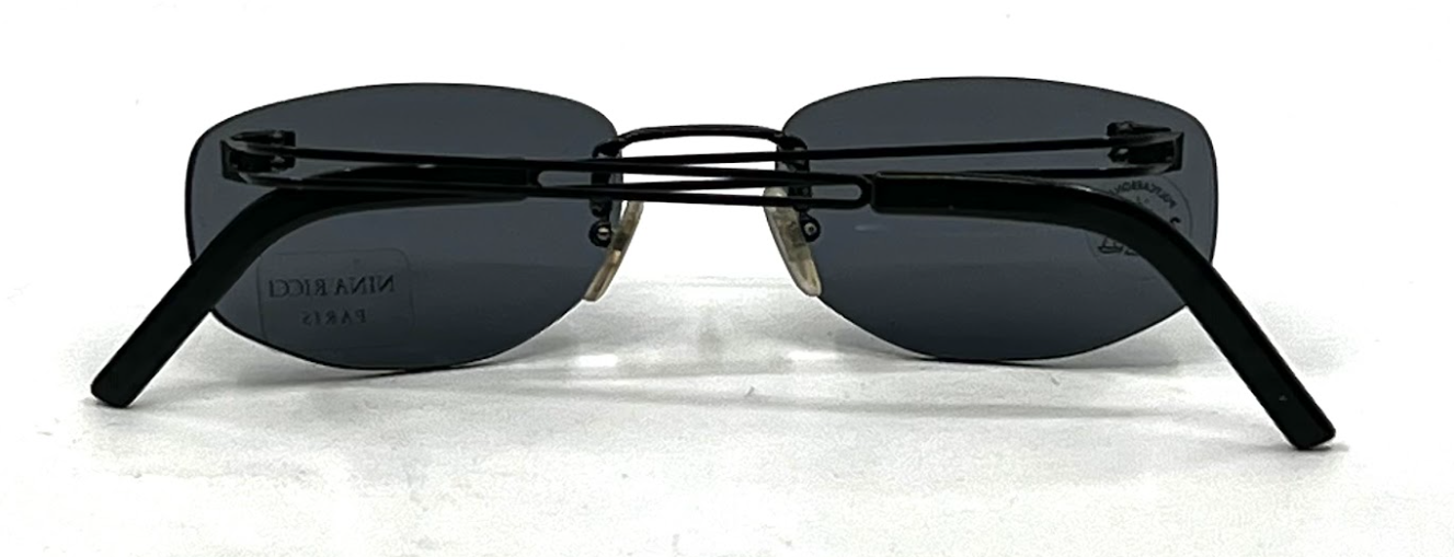 Nina Ricci NR 3448 D007 Rimless Black Vintage Sunglasses Made in France