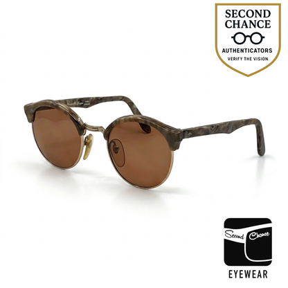 Nouvelle Ligre NL 35 Round Vintage Sunglasses 50□22 Marble Brown Germany