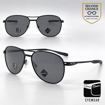 Oakley Contrail OO4147-0157 Satin Black Aviator-Prizm Grey Lenses-Unworn