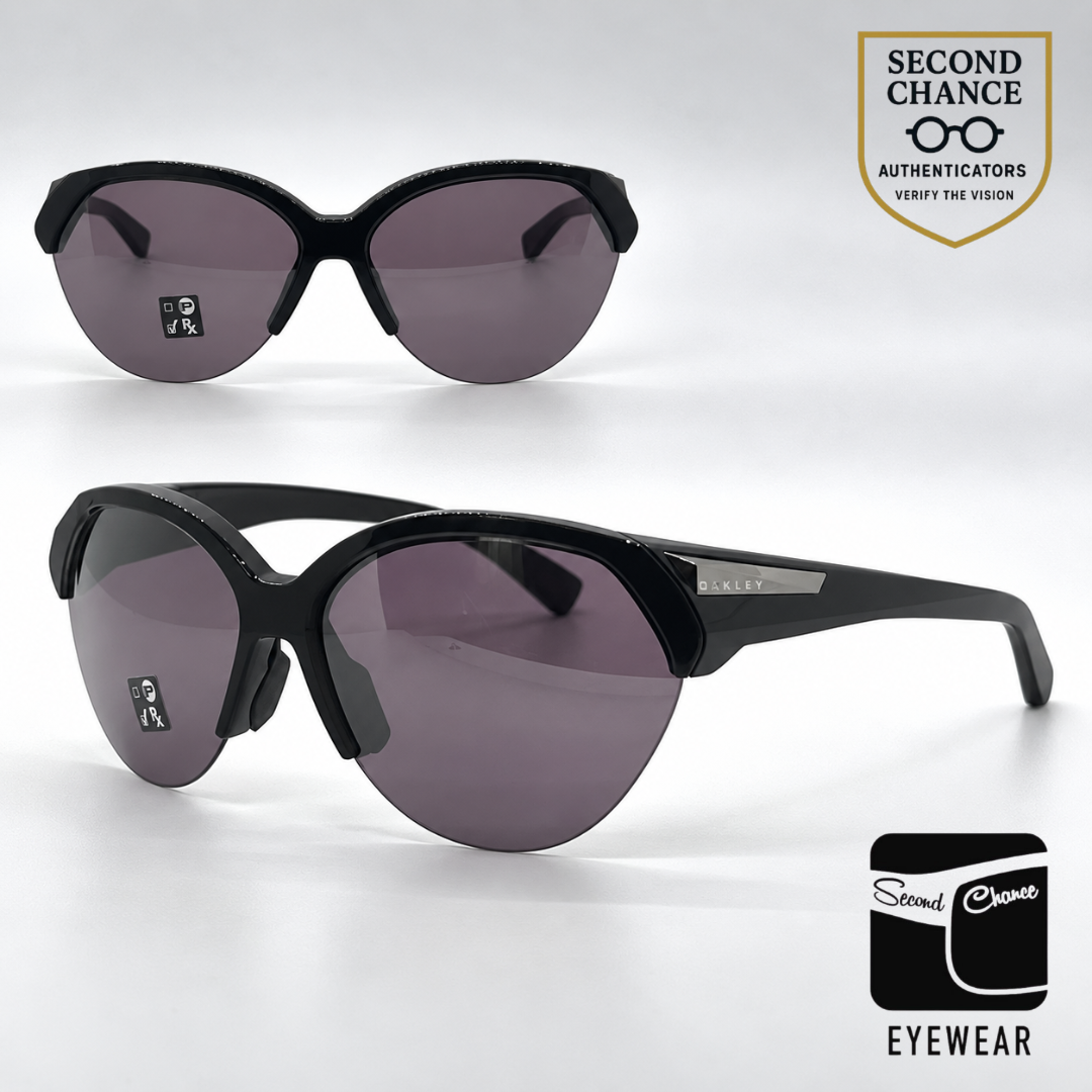 Oakley Trailing Point OO9447-0165 Polished Black Round Sunglasses-Prizm Road Black Lenses-Unworn