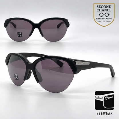 Oakley Trailing Point OO9447-0165 Polished Black Round Sunglasses-Prizm Road Black Lenses-Unworn