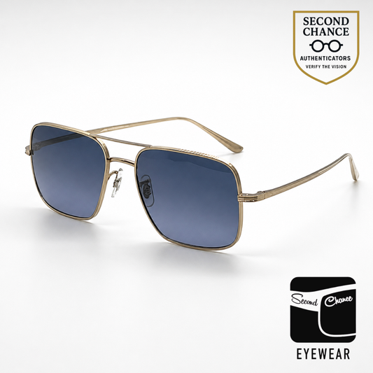 Oliver Peoples Victory L.A. OV1246ST Gold Sunglasses Blue Gradient Lens