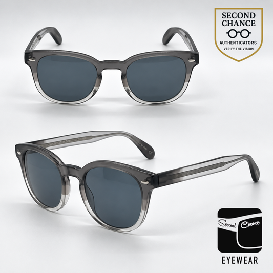 Oliver Peoples Sheldrake OV5036 Grey Fade Vintage Sunglasses Blue Custom Lenses-Unworn