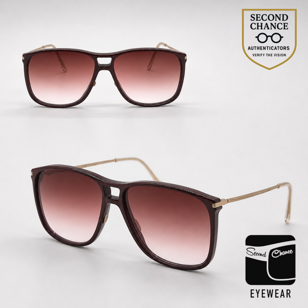 Optiline 6043 Maroon Aviator Vintage Sunglasses Pink Gradient lenses