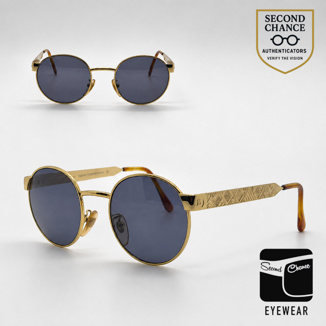 Panorama Desert 031 Col. 001 Gold Round Vintage Sunglasses-Unworn-Italy