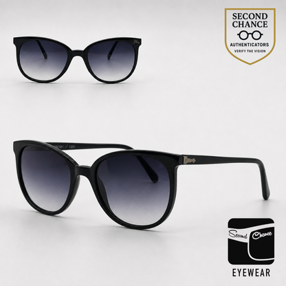 Persol Ratti 52-74 Black Round Vintage Sunglasses Blue Grey Gradient