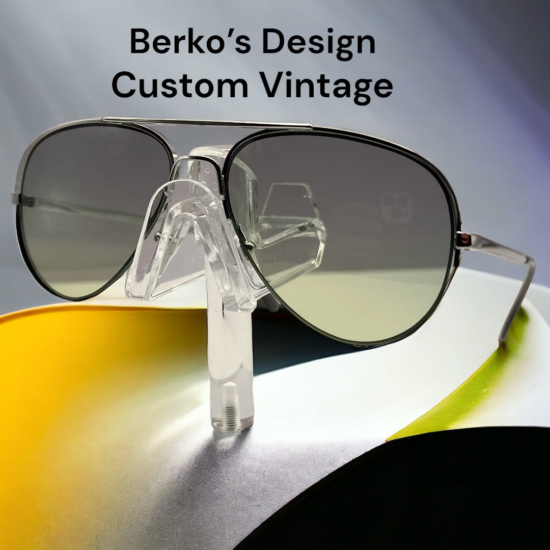 Vintage Half-Rim Metal Frame with BRAND NEW Berko’s Designs Custom Gradient Lenses