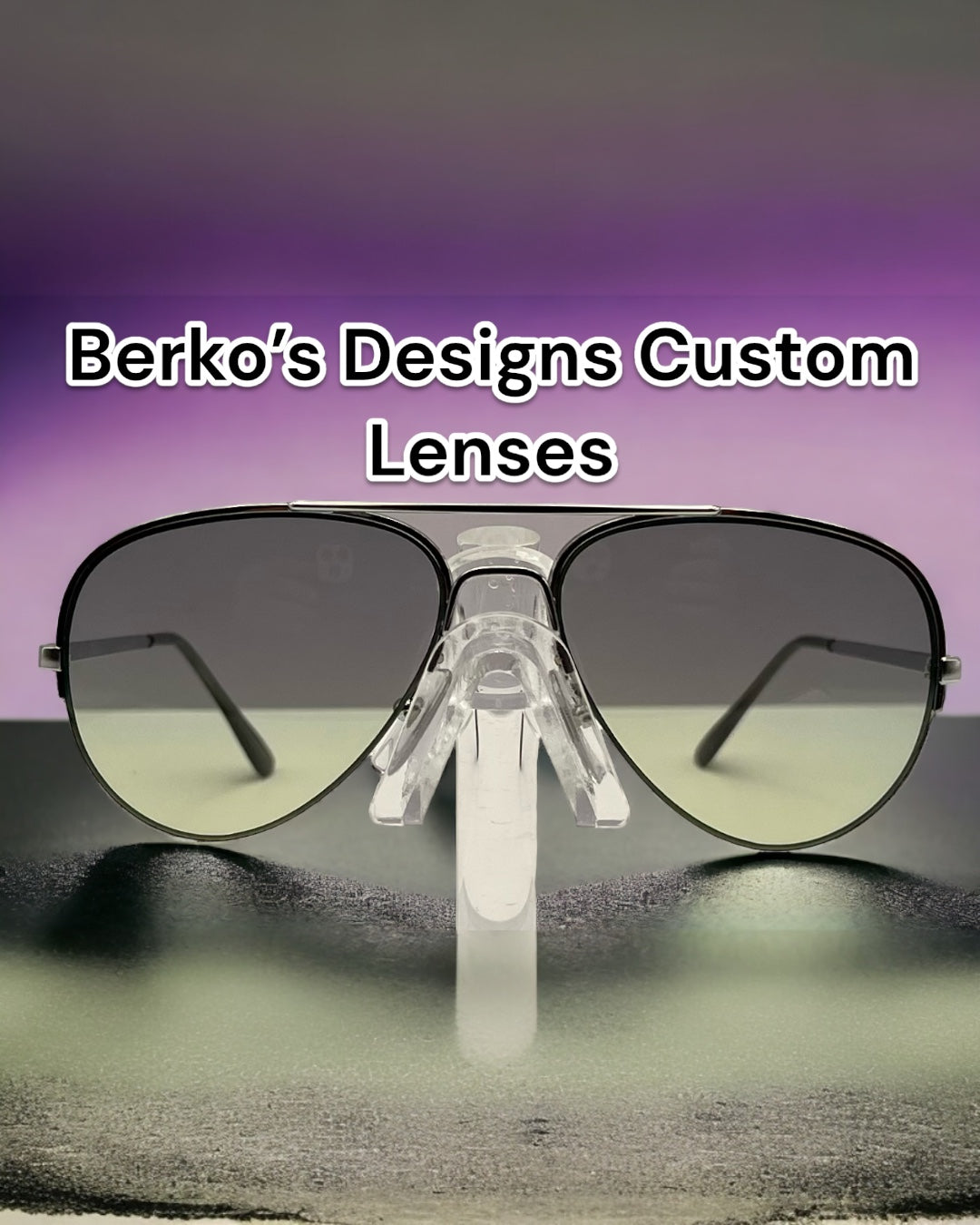 Vintage Half-Rim Metal Frame with BRAND NEW Berko’s Designs Custom Gradient Lenses