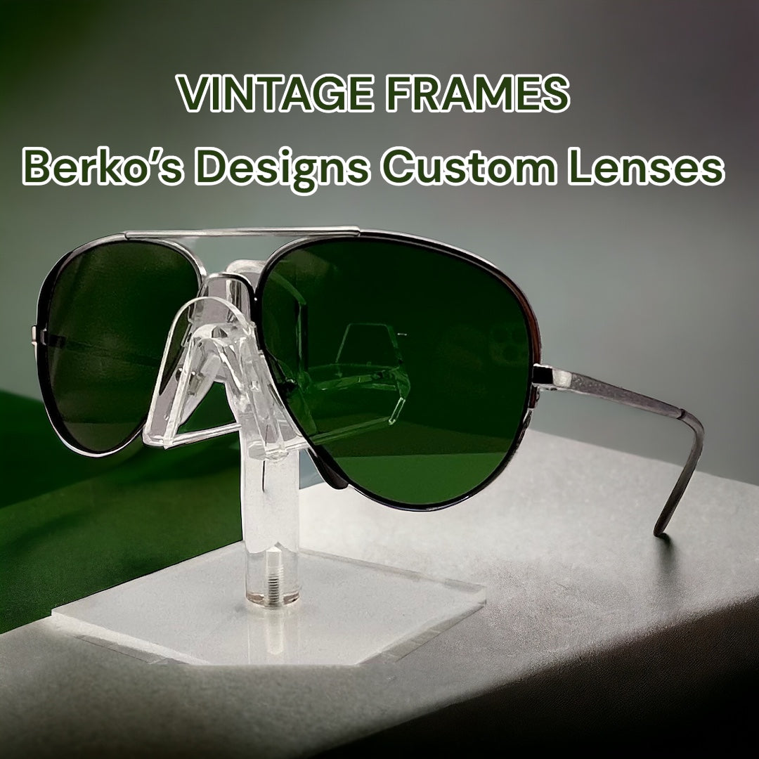 Vintage Half-Rim Metal Frame with BRAND NEW Berko’s Designs Custom Lenses