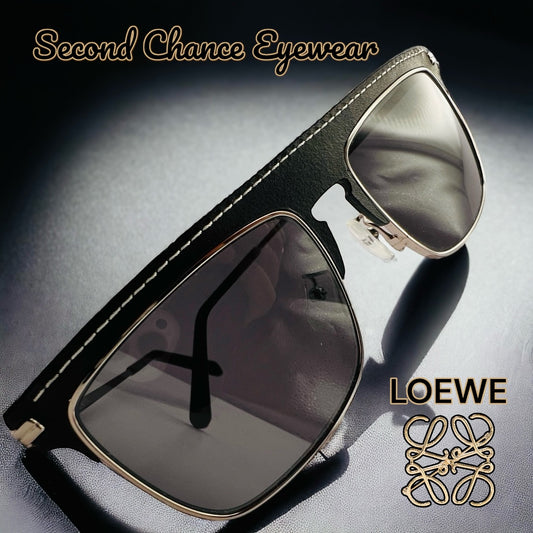 LOEWE LW40006U 20A Black & Silver Sunglasses-100% Authentic 56-18