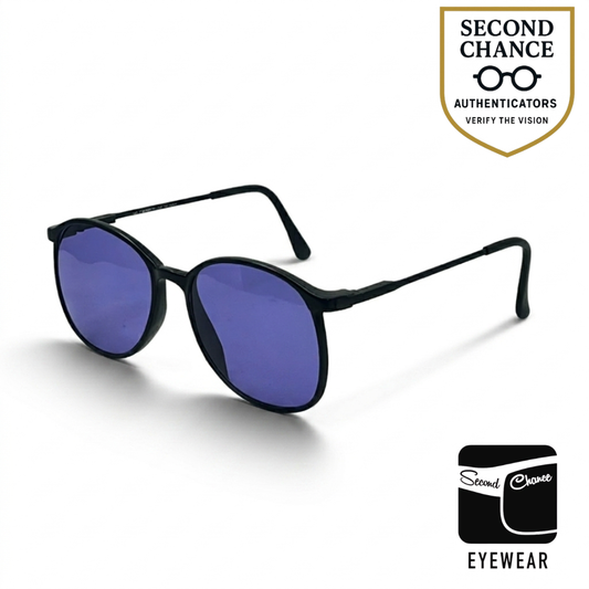 Polaris Carbon 22 Vintage Sunglasses Black-New Purple Custom Lenses France-Unworn