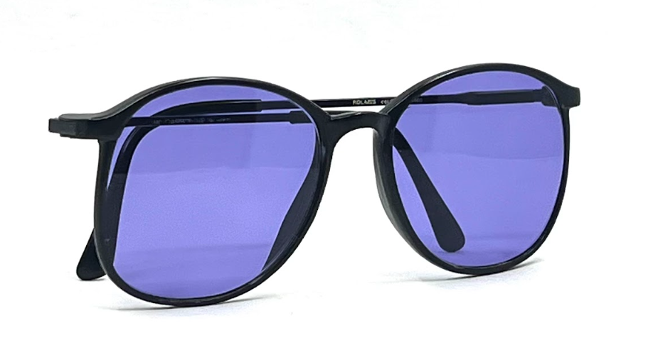 Polaris Carbon 22 Vintage Sunglasses Black-New Purple Custom Lenses France-Unworn